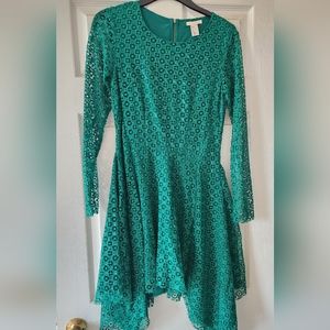 Emerald Green Lace Dress